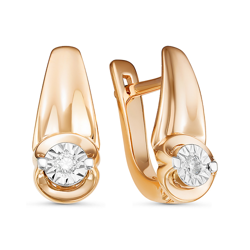 Серьги из красного золота с бриллиантами