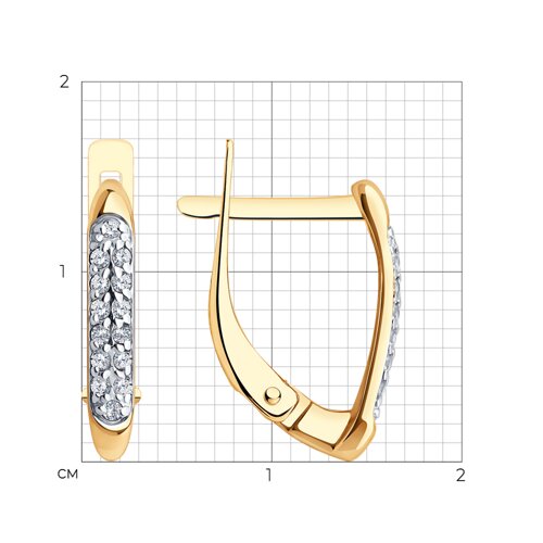 Серьги из красного золота с фианитами