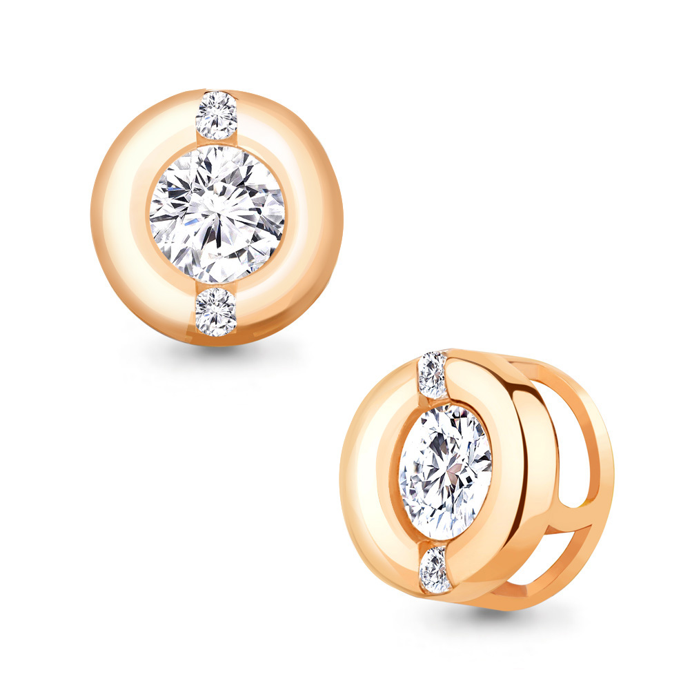 Подвеска из красного золота с фианитами