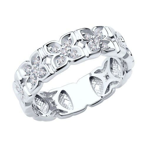 Кольцо из белого золота с бриллиантами