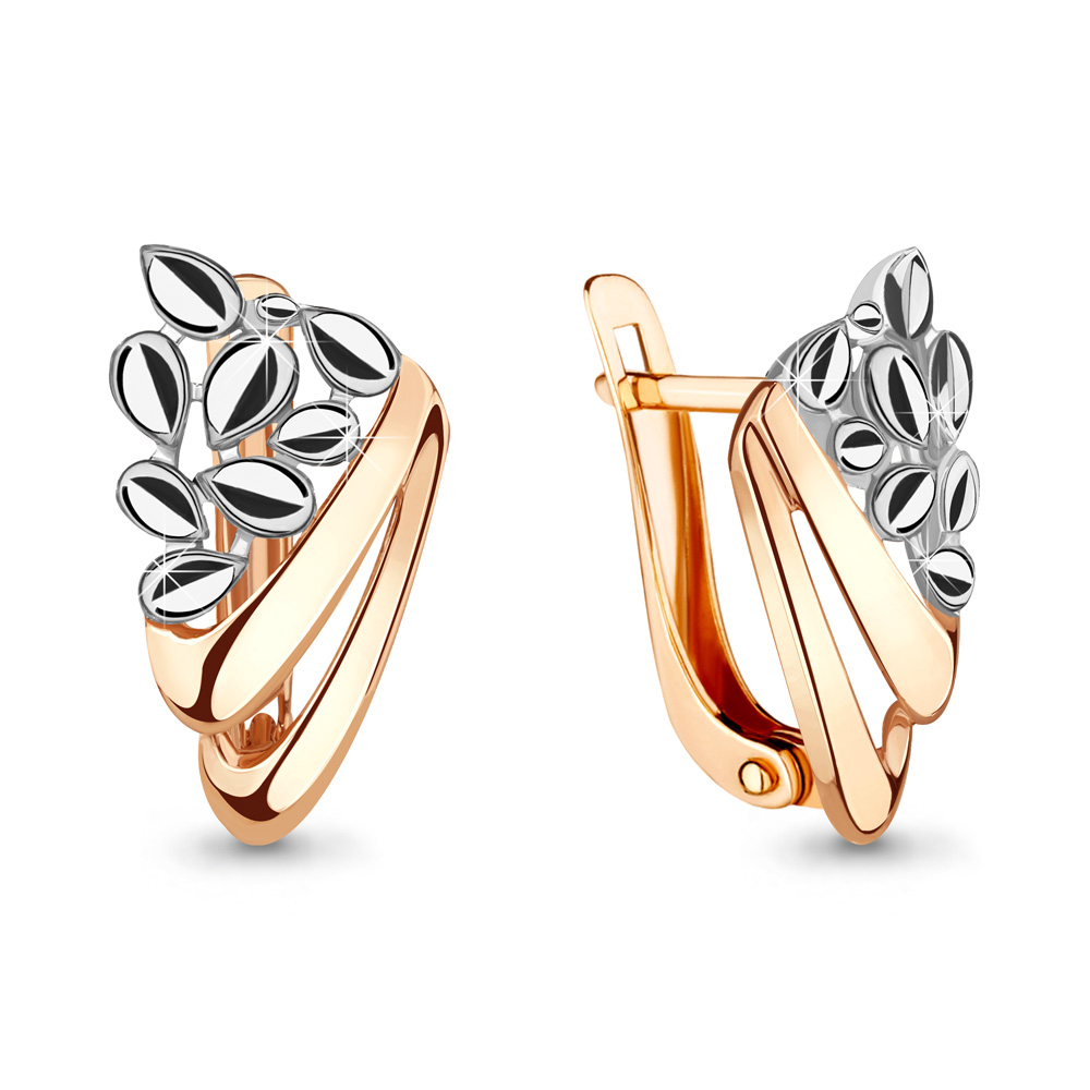 Серьги из комбинированного золота