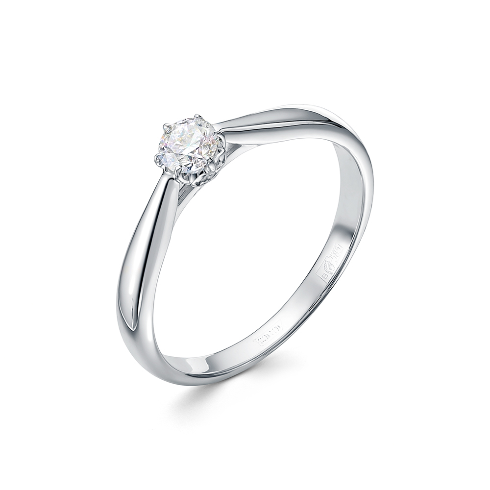 Кольцо из белого золота с бриллиантами