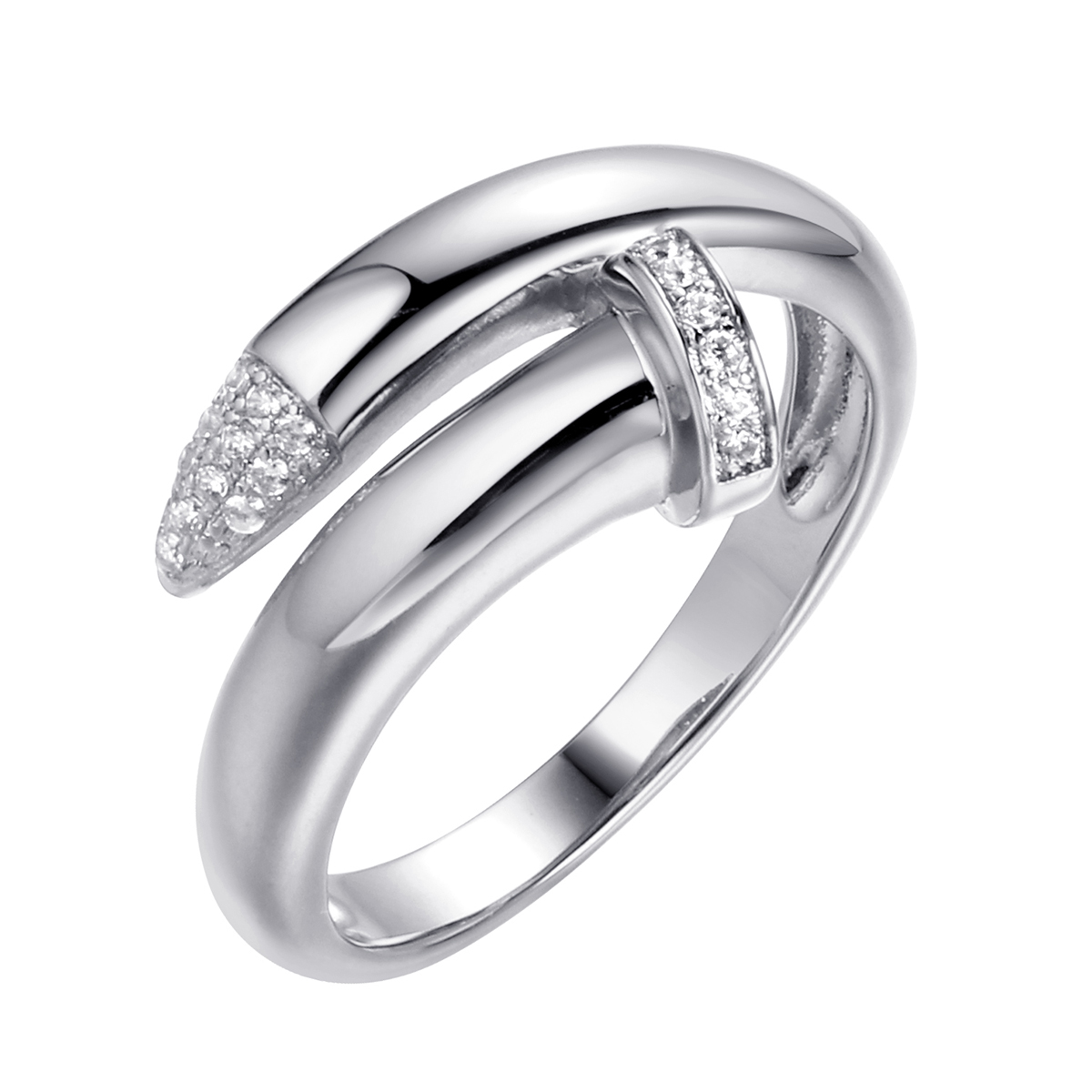 Кольцо из серебра с фианитами