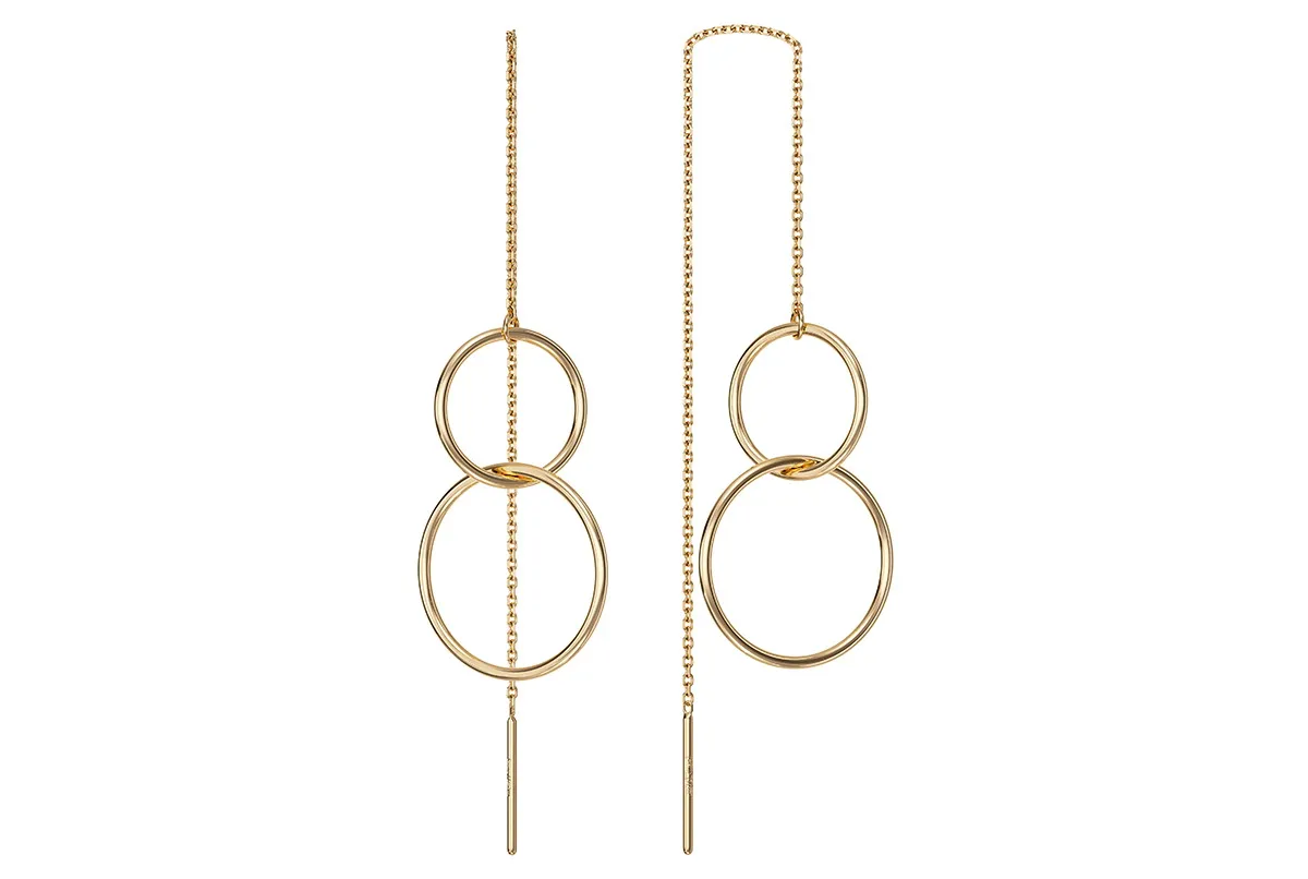 Серьги из красного золота «Два кольца на Кобре»