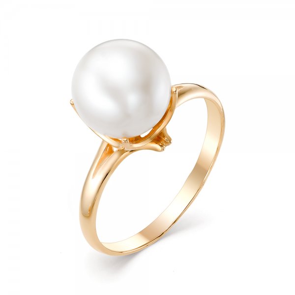 Кольцо из красного золота с жемчугом