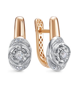 Серьги из красного золота с бриллиантами