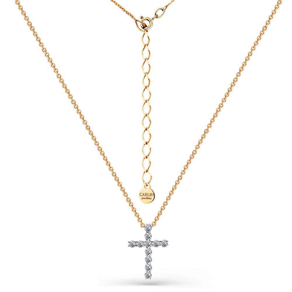 Колье из красного золота с фианитами