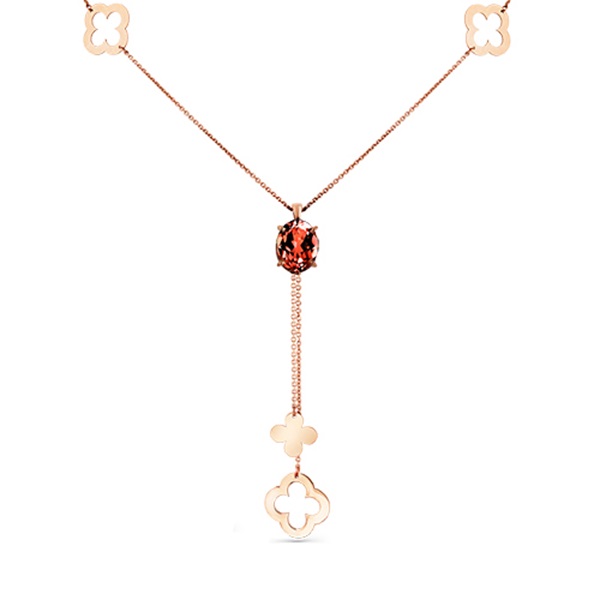 Колье из красного золота с гранатом