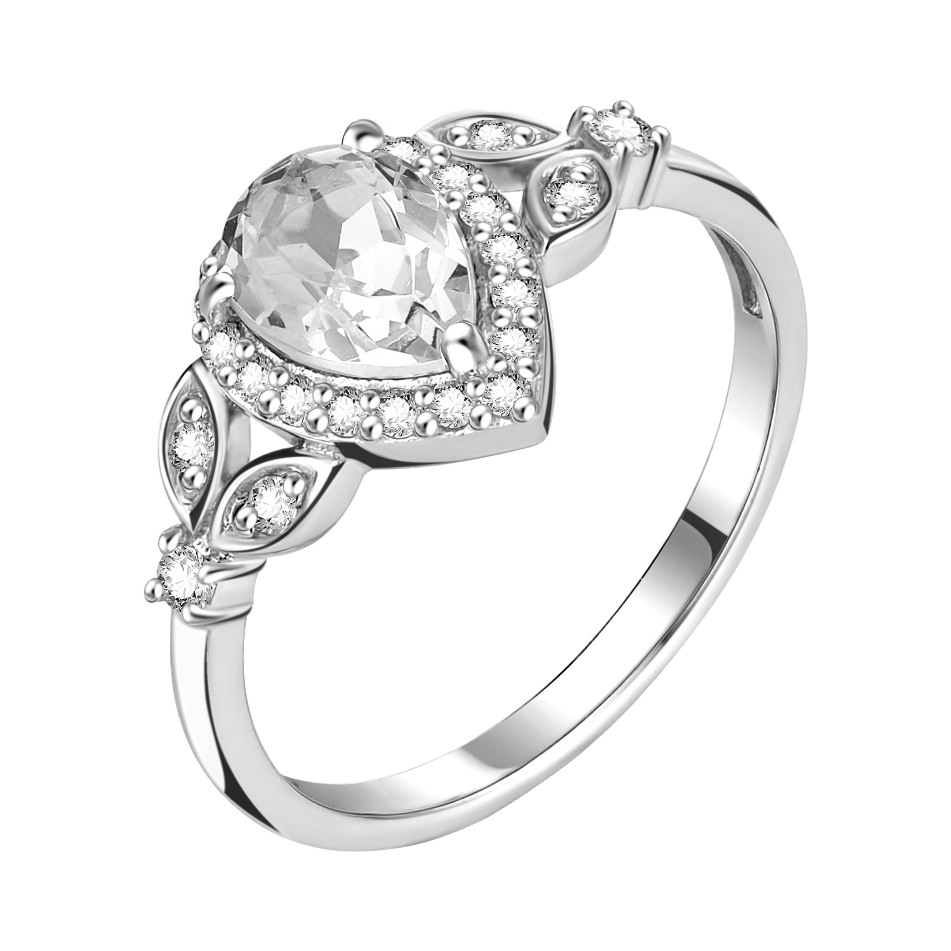 Кольцо из серебра с фианитами