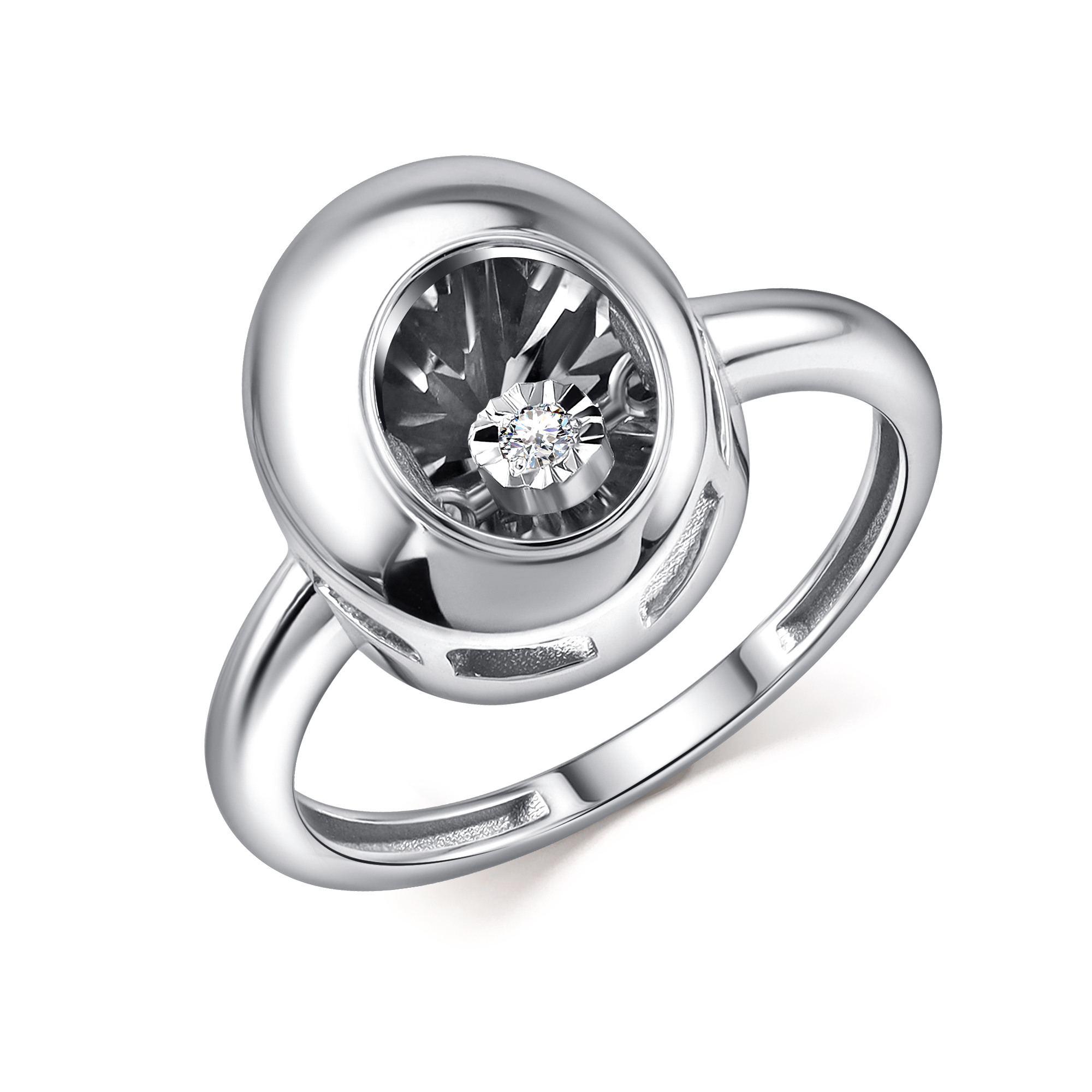 Кольцо из белого золота с бриллиантом