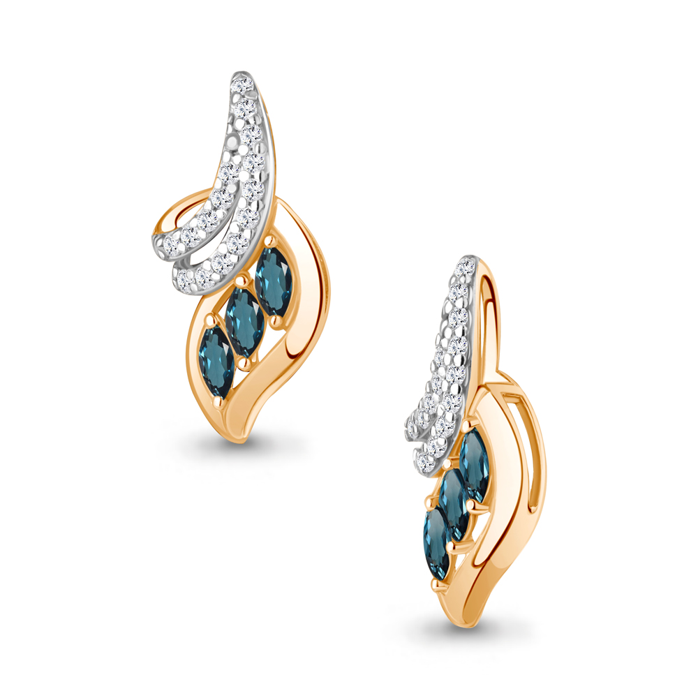 Подвеска из красного золота с топазом и фианитами