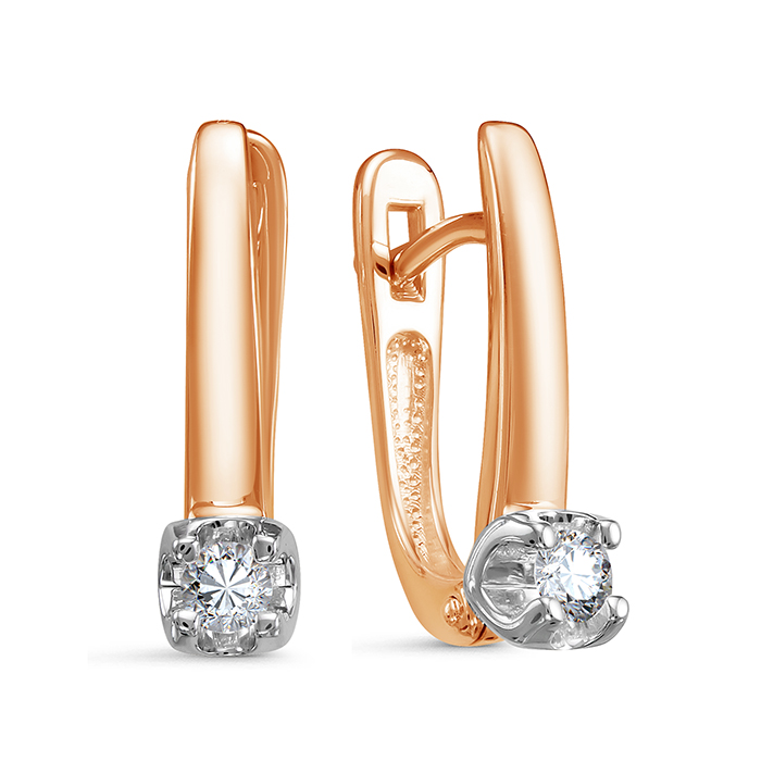 Серьги из красного золота с бриллиантами