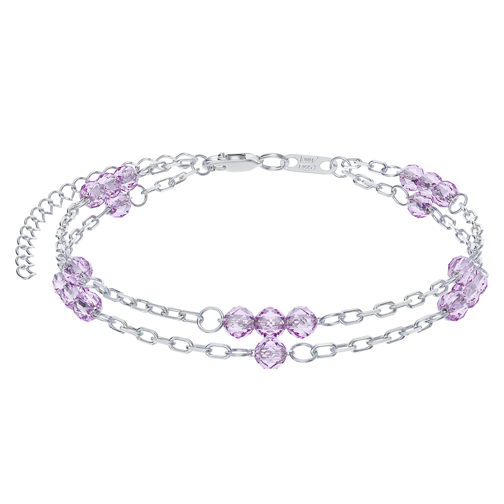 Браслет из серебра с аметистом