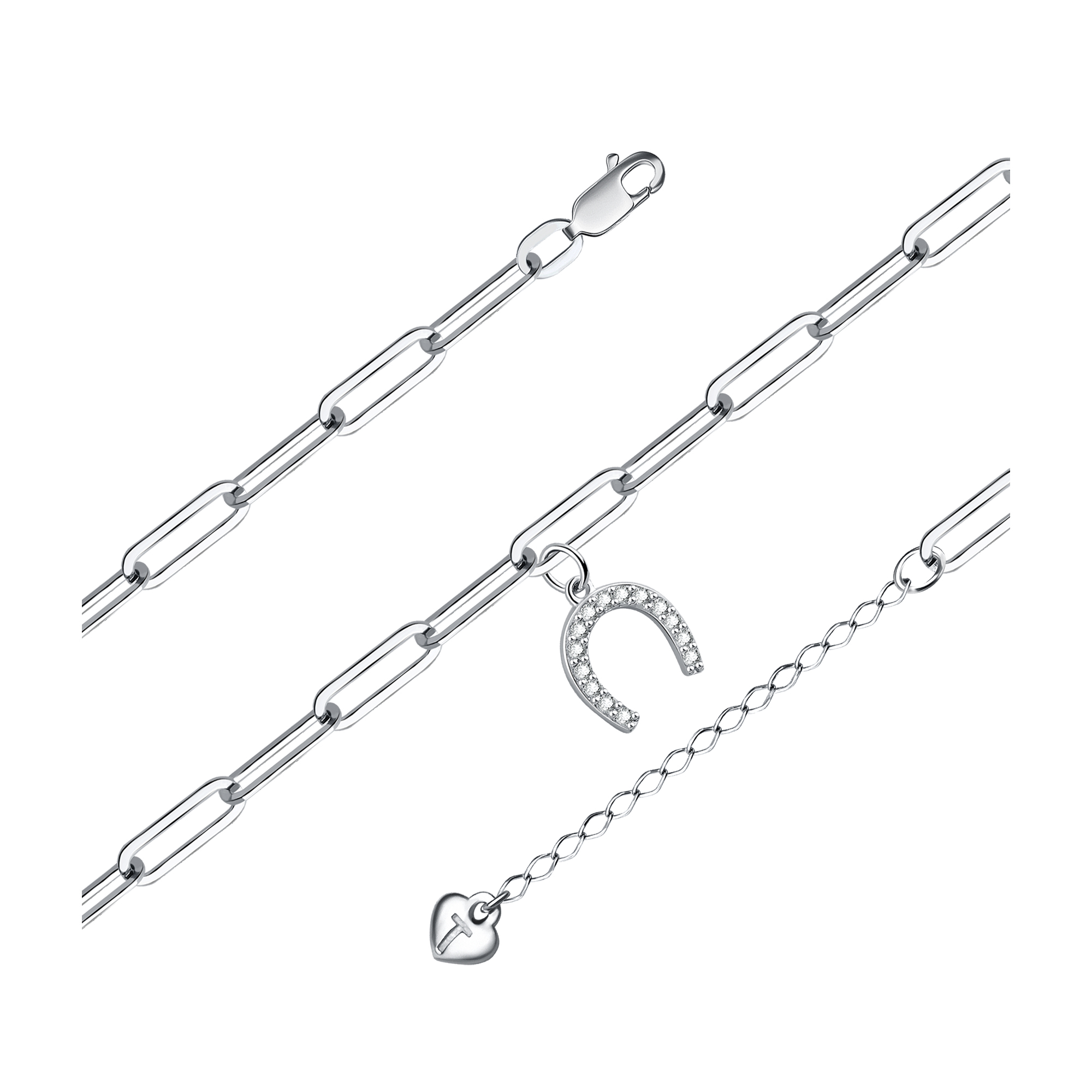 Браслет из серебра с фианитами