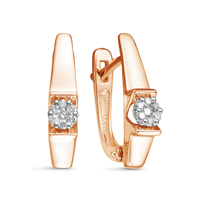 Серьги из красного золота с бриллиантами