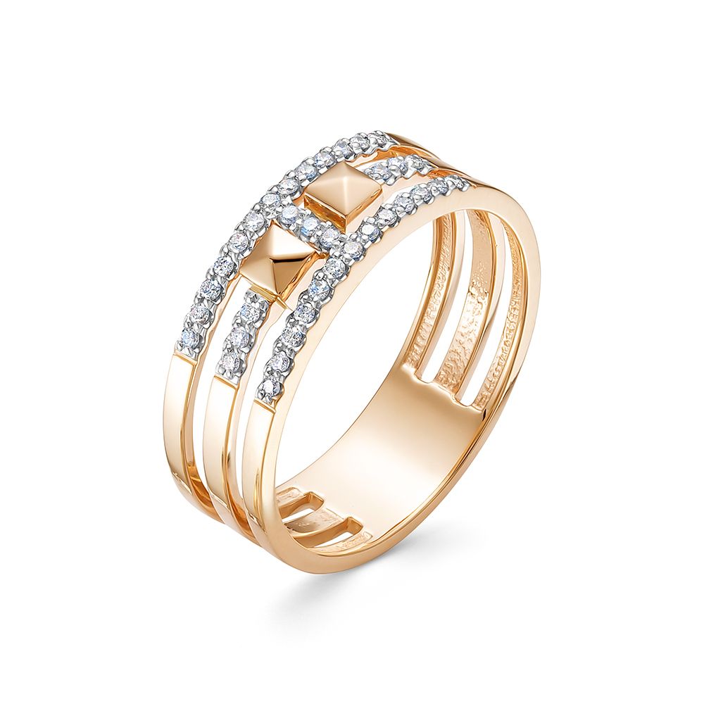 Кольцо из красного золота с бриллиантами