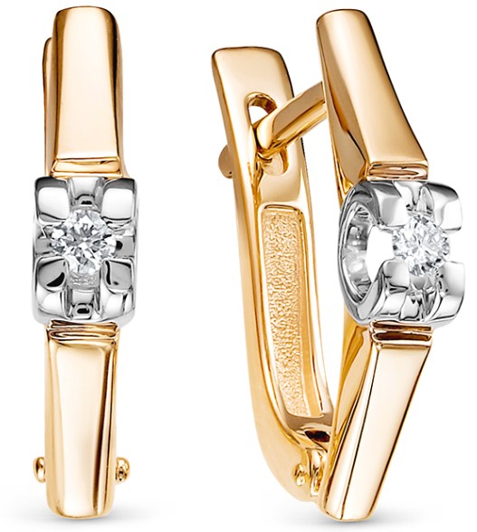 Серьги из красного золота с бриллиантами