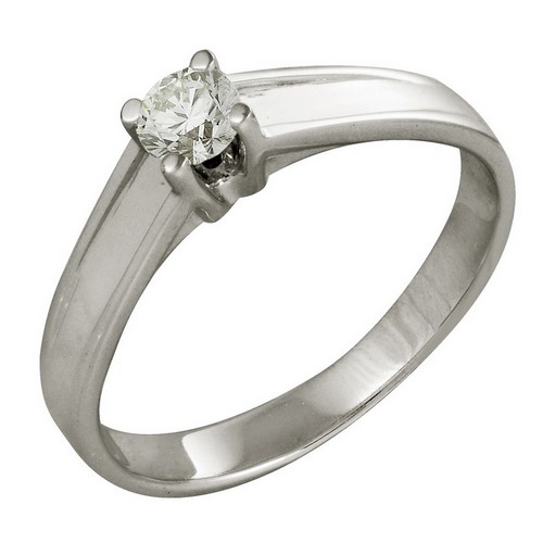 Кольцо из белого золота с бриллиантом