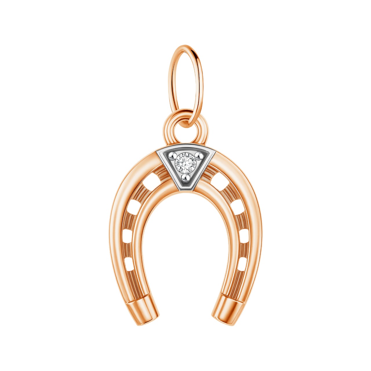 Подвеска из красного золота с бриллиантом