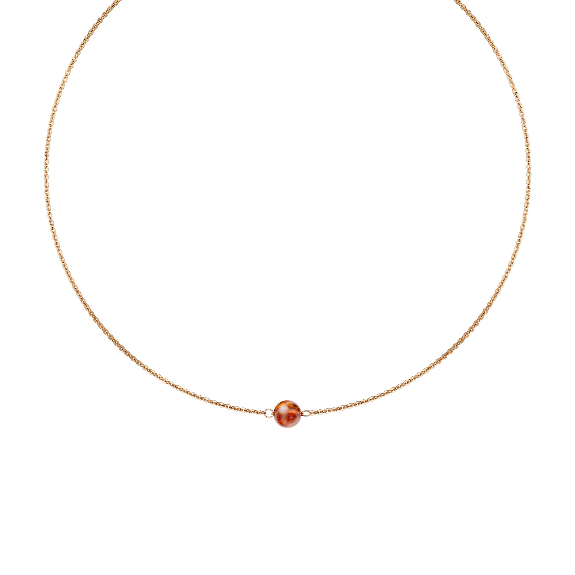 Колье из серебра с янтарем