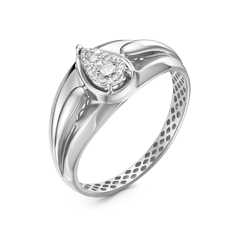 Кольцо из белого золота с бриллиантами