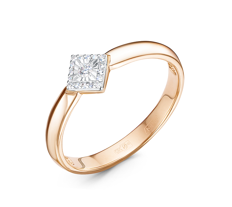 Кольцо из красного золота с бриллиантами