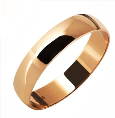 Обручальное кольцо из красного золота