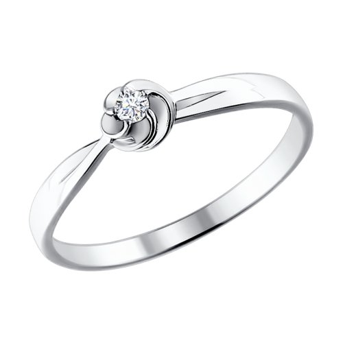 Кольцо из белого золота с бриллиантом