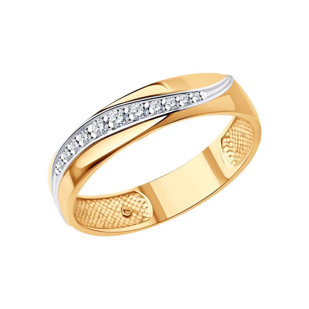 Кольцо из красного золота с бриллиантами