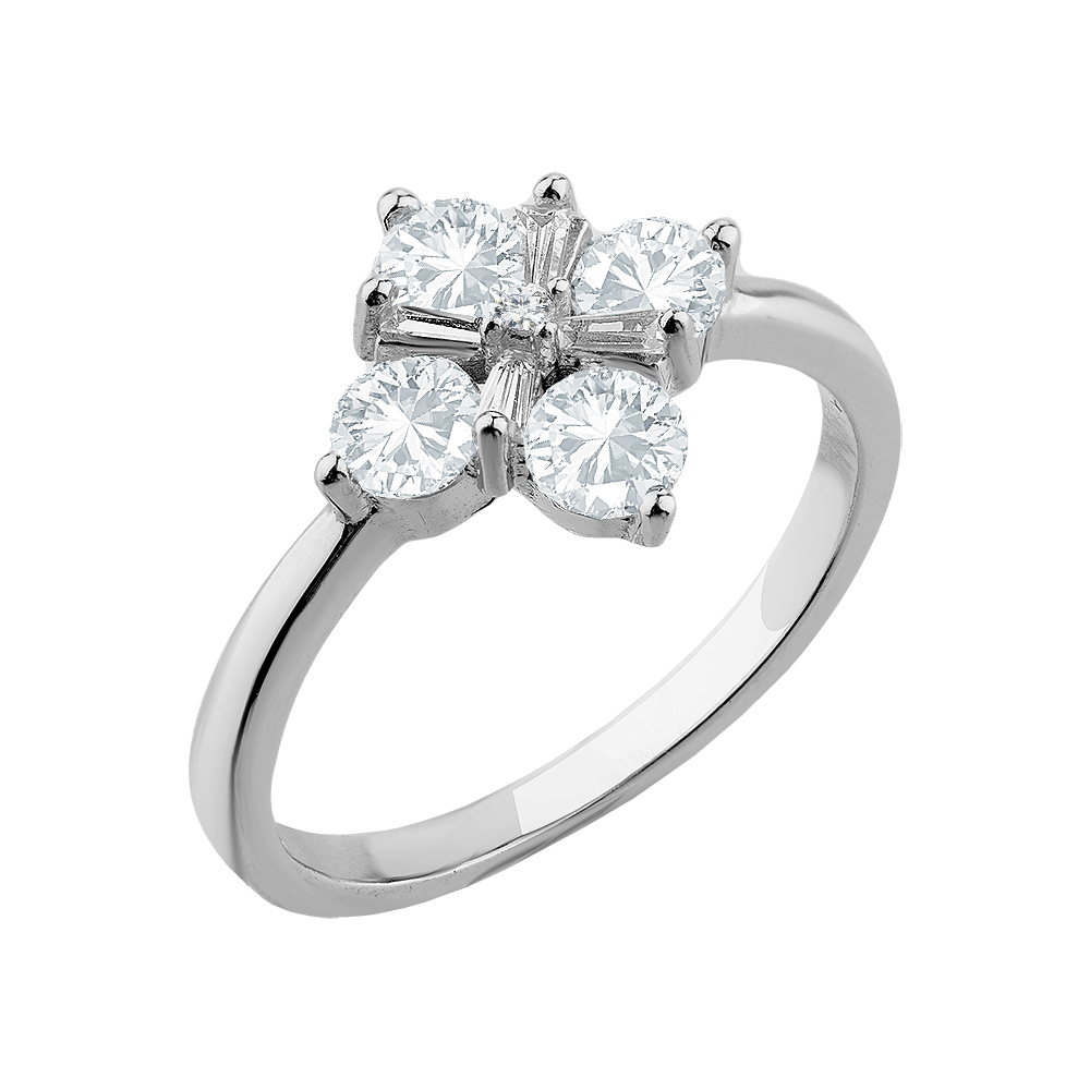 Кольцо из серебра с фианитами