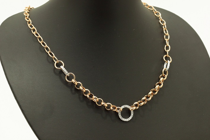 Колье из красного золота с фианитами