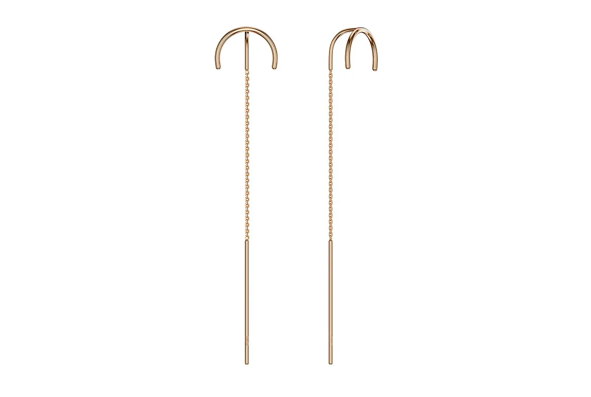 Серьги из красного золота «Полукруг на Кобре»