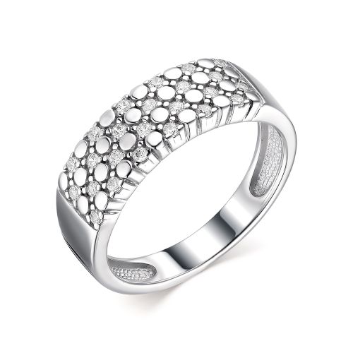 Кольцо из серебра с фианитами