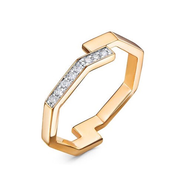 Кольцо из красного золота с бриллиантами