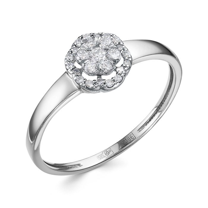 Кольцо из белого золота с бриллиантами