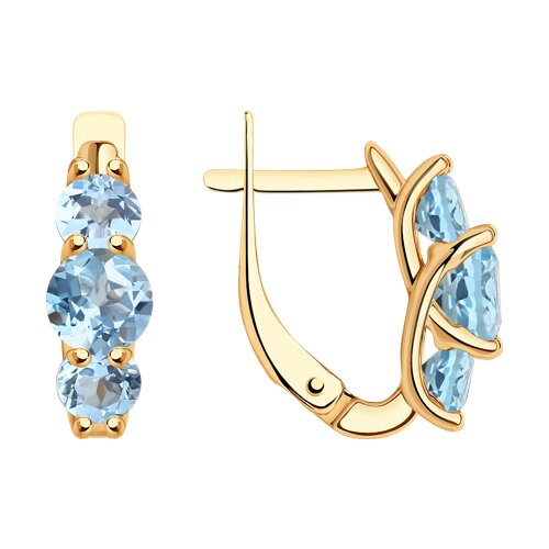 Серьги из красного золота с топазами