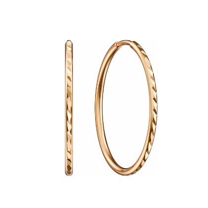 Серьги конго из красного золота