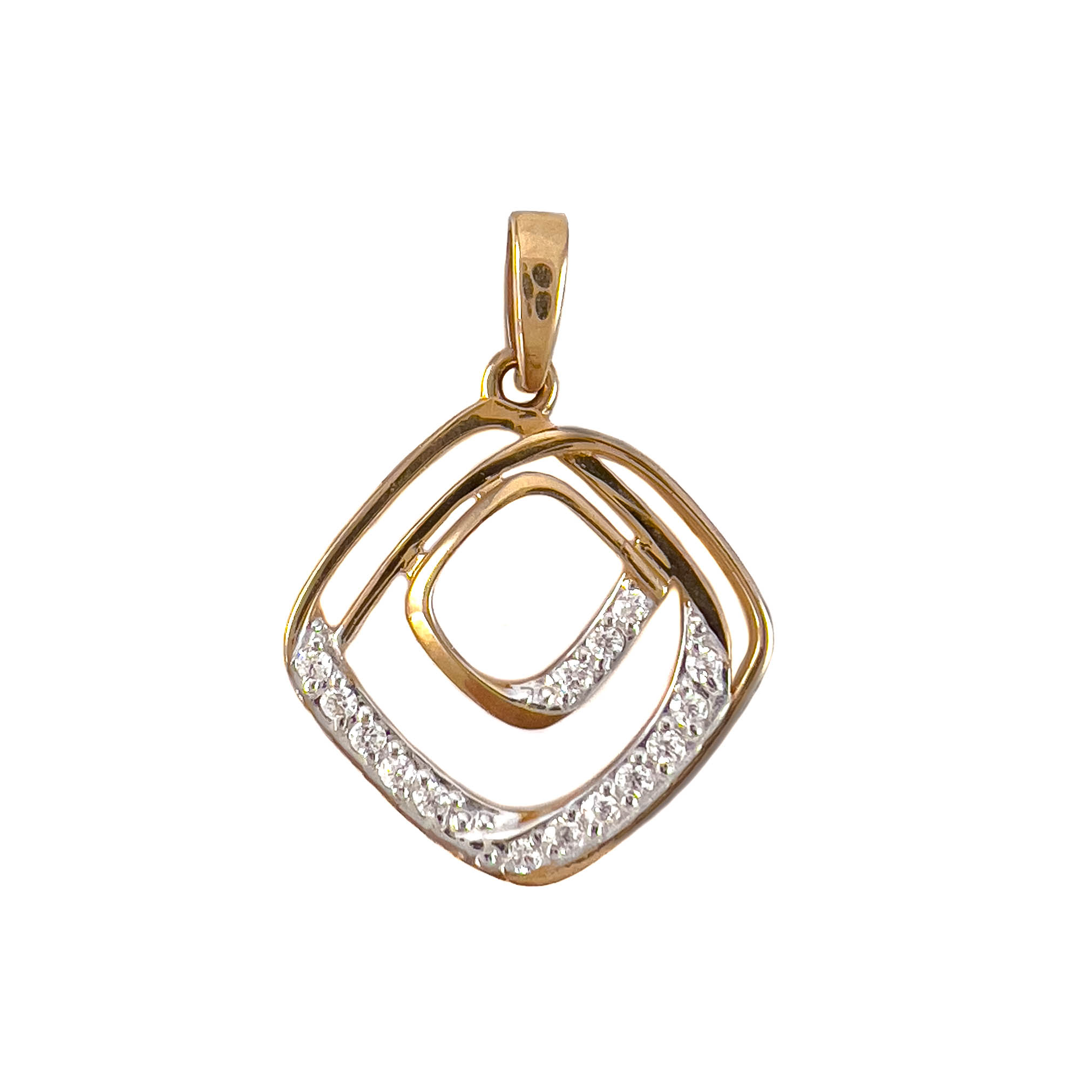 Подвеска из красного золота с фианитами