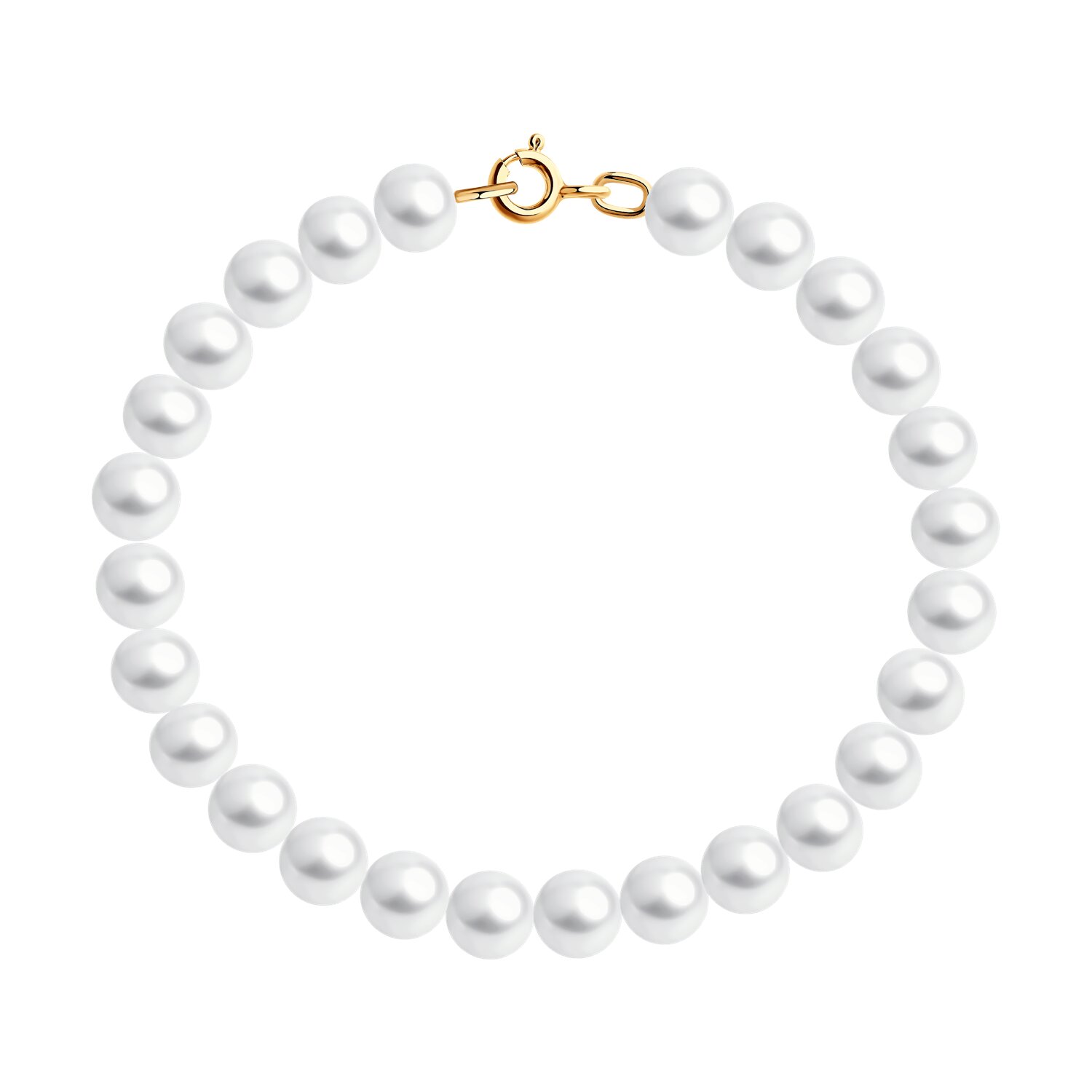 Браслет из красного золота с белым жемчугом