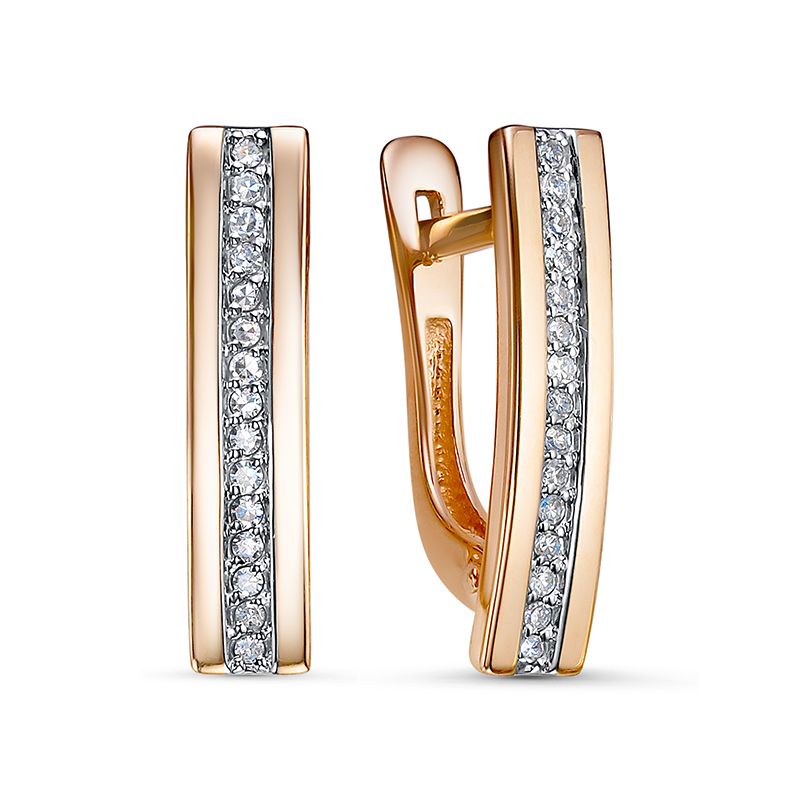 Серьги из красного золота с бриллиантами