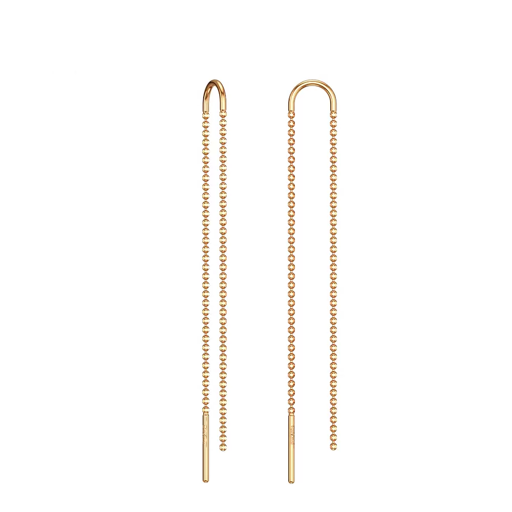 Серьги из красного золота «Двойная шариковая»