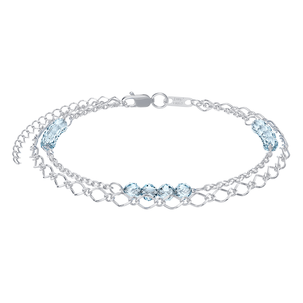 Браслет из серебра с топазами