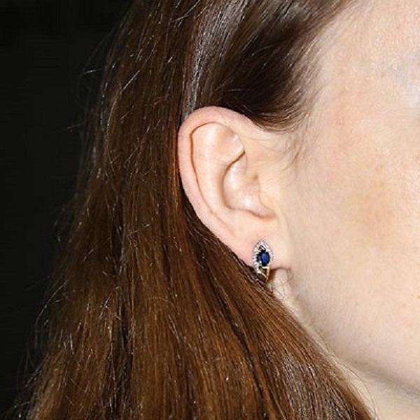 Серьги из золота с бриллиантами и сапфирами