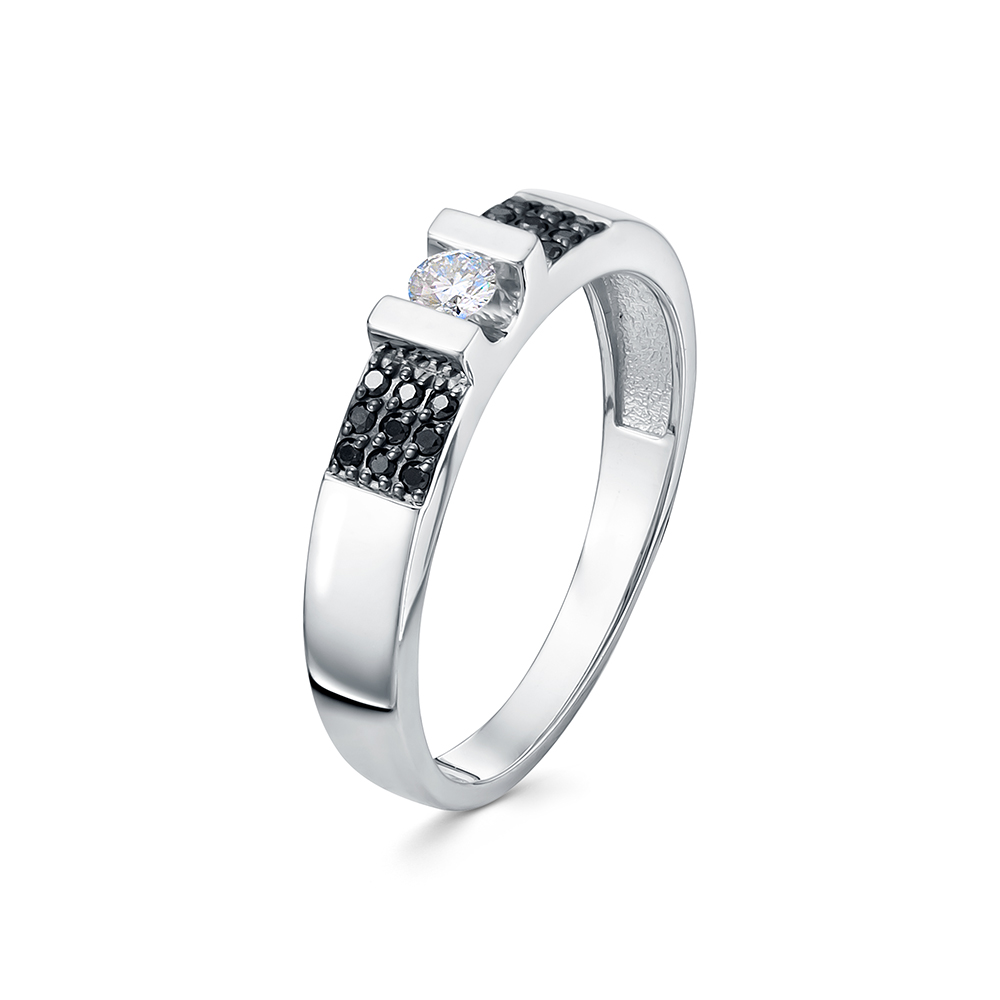 Кольцо из белого золота с бриллиантами