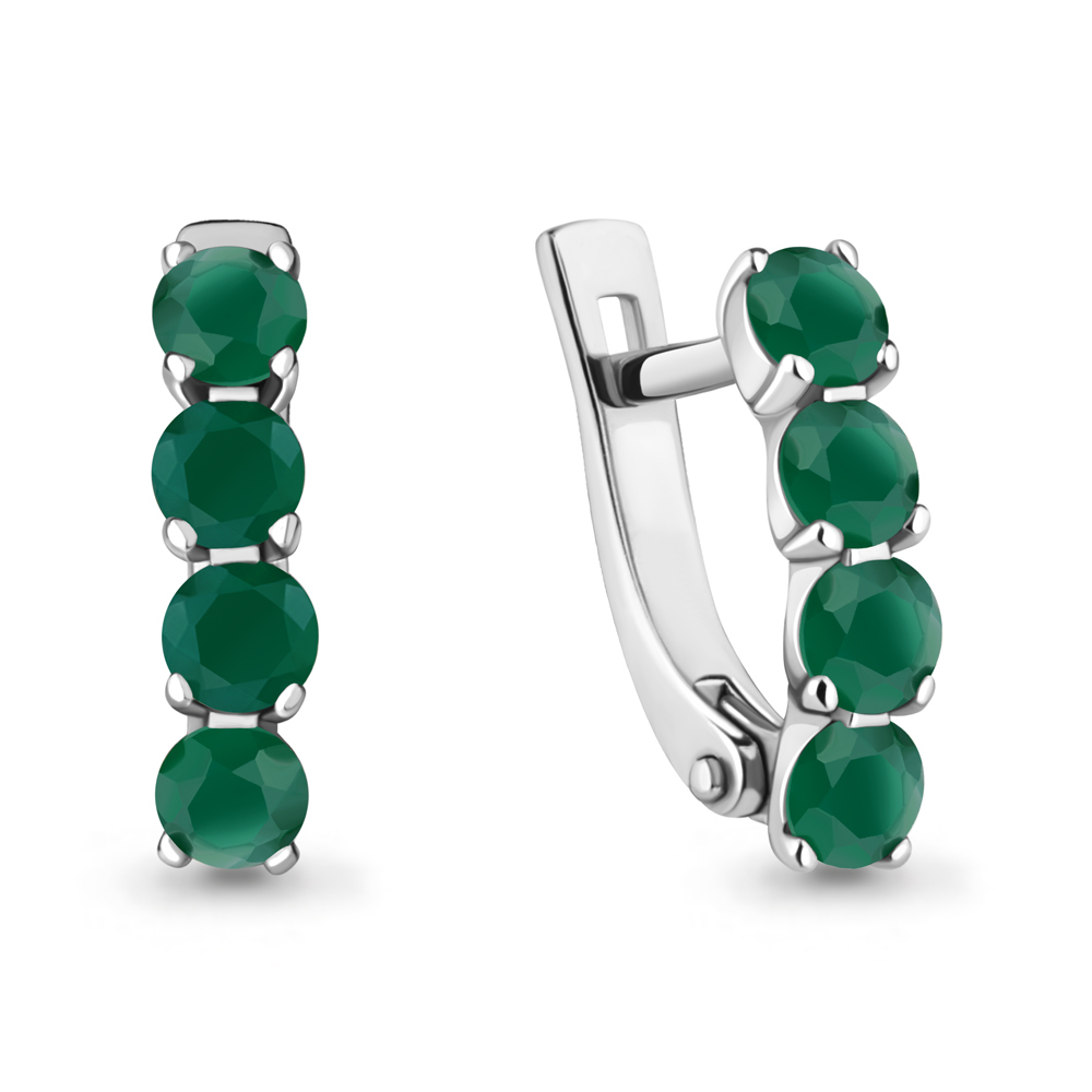 Серьги из серебра с агатами