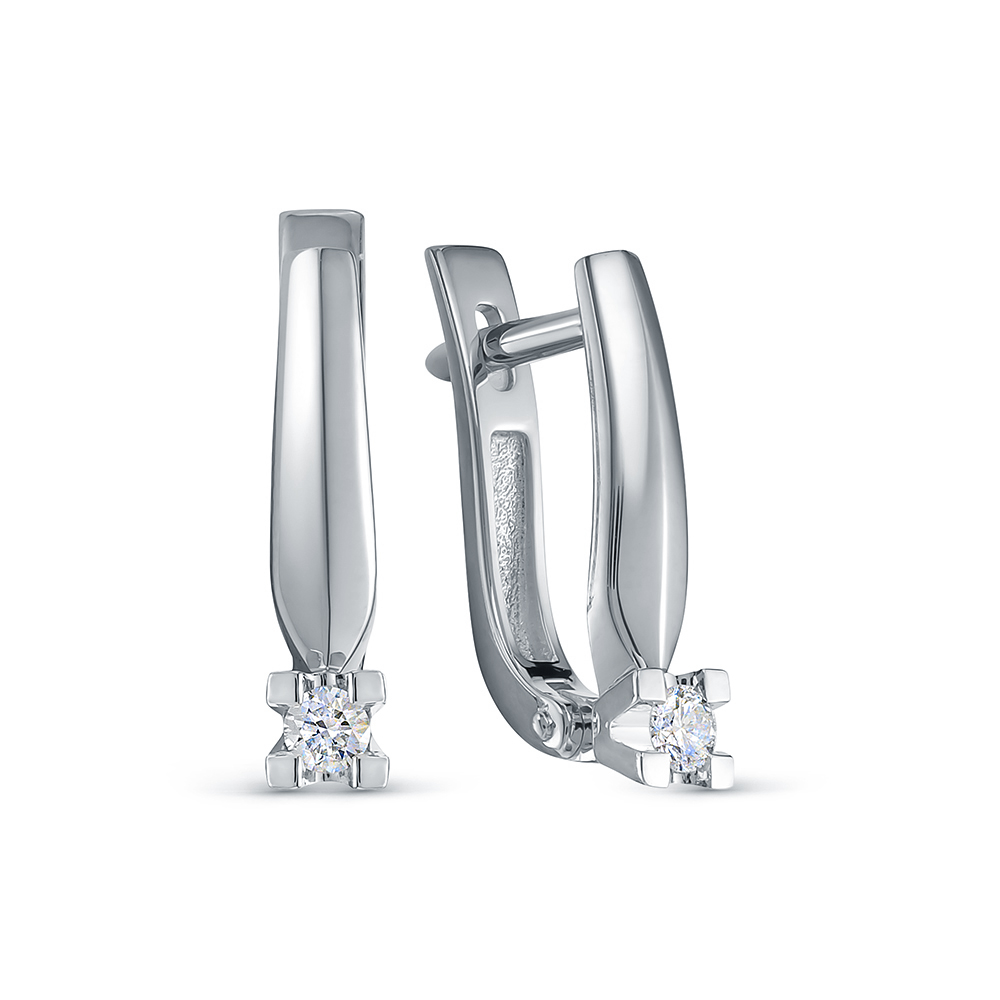 Серьги из белого золота с бриллиантами