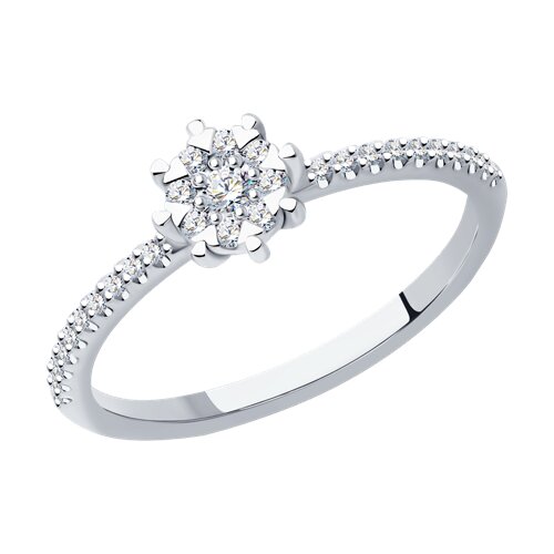 Кольцо из белого золота с бриллиантами