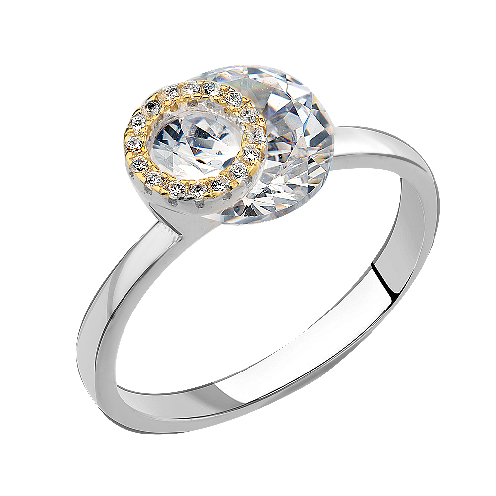 Кольцо из серебра с кубическим цирконием