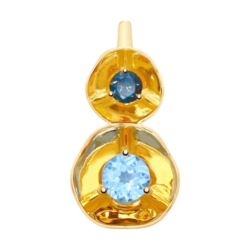 Подвеска из красного золота с топазами