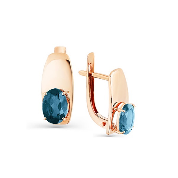 Серьги из красного золота с топазами